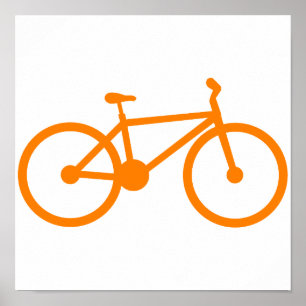 Orange Bicycle Poster
