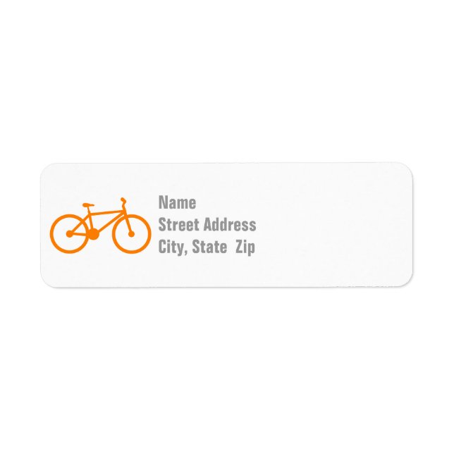Orange Bicycle Return Address Label (Front)