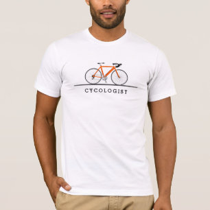 orange bicycle with cycologist text T-Shirt