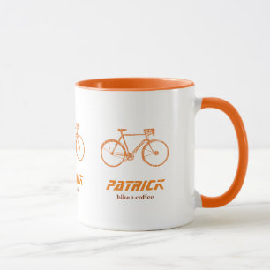 orange bicycles personalised mug