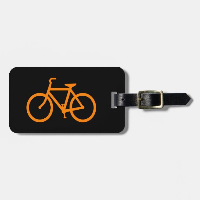 Orange Bike Luggage Tag (Front Horizontal)