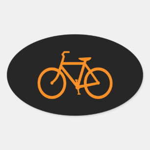 Orange Bike Oval Sticker