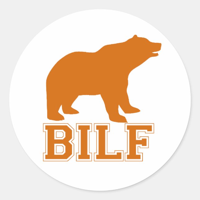 ORANGE BILF CLASSIC ROUND STICKER (Front)