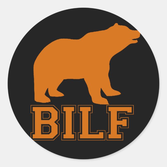 ORANGE BILF CLASSIC ROUND STICKER (Front)