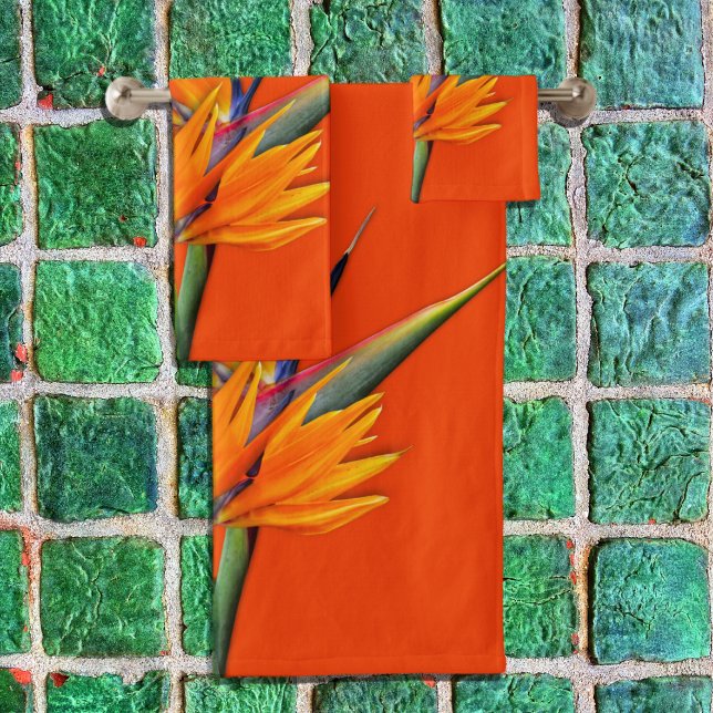Orange Bird of Paradise Towel Set (Creator Uploaded)