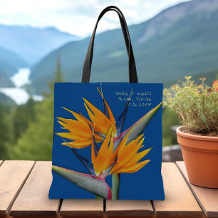 Orange Bird of Paradise Wedding Large tote Bag