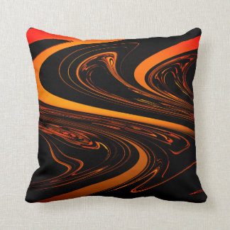 Orange & black abstract throw pillow