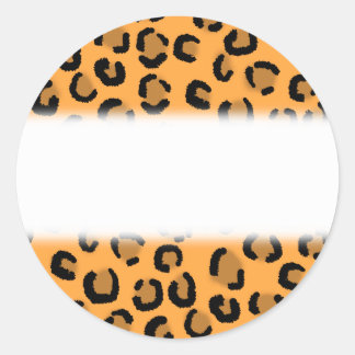 Orange, Black and Brown Leopard Print Pattern. Classic Round Sticker
