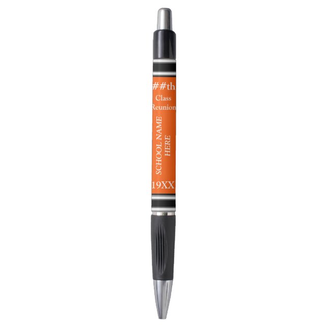 Orange, Black and White Class Reunion Party Favour (Front Vertical)