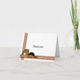Orange & Black Baseball Thank You Note baby shower