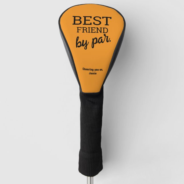 Orange Black Best Friend by par personalised Golf Head Cover (Front)
