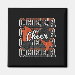 Orange Black Bow Cheer Sport Cheerleader Cheerlead Magnet