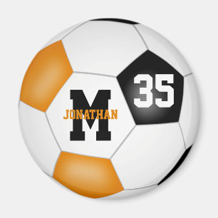 orange black boys girls soccer team colours magnet