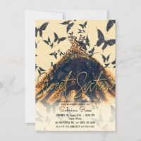 Orange Black Butterfly Dance Dress Sweet 16 Party