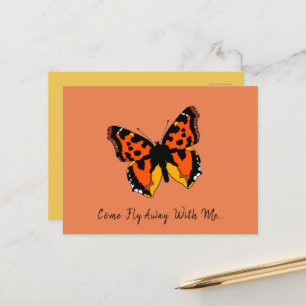 Orange & Black Butterfly Postcard