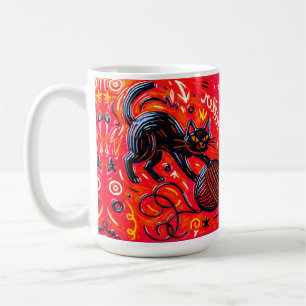 Orange Black Cat Coffee Mug
