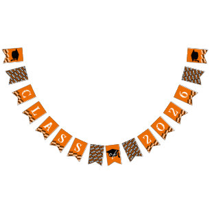 Orange & Black Class of Graduation Hanging Banner