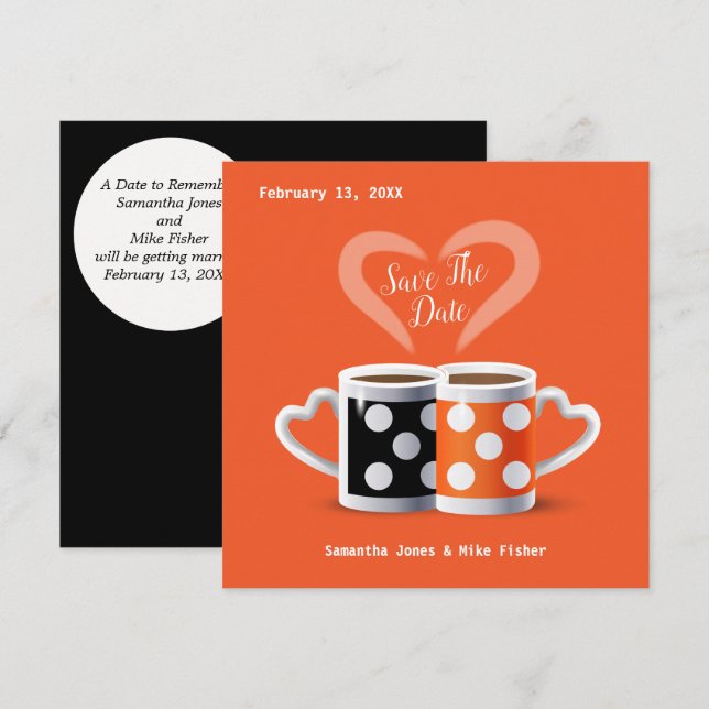 Orange + Black Coffee Colour or We Belong Together Holiday Card (Front/Back)