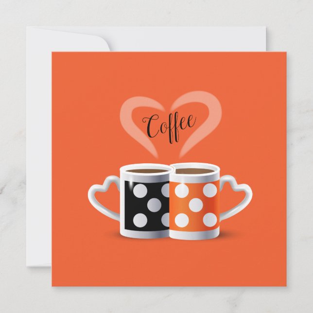 Orange + Black Coffee Colour or We Belong Together Holiday Card (Front)