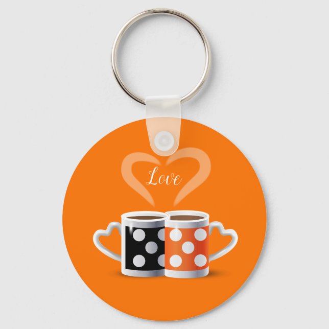 Orange + Black Coffee Colour or We Belong Together Key Ring (Front)
