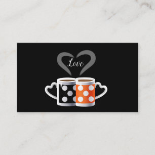 Orange + Black Colour Coffee or We Belong Together Business Card