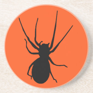 Orange Black Creepy Spider Coaster