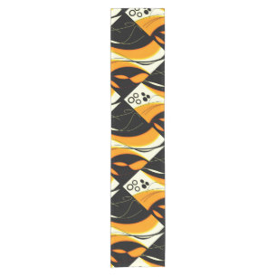 Orange Black Design Short Table Runner