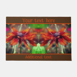 Orange Black Eyed Susan Flower Art Personalised Doormat