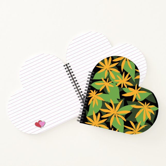 Orange black floral notebook (Inside)