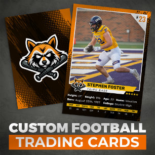 Orange & Black Football Trading Card Player Photo