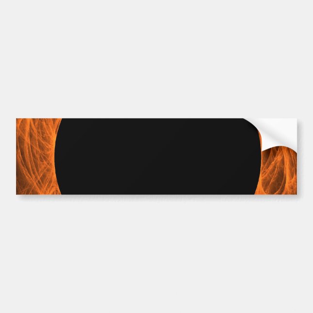 Orange & Black Fractal Background Bumper Sticker (Front)