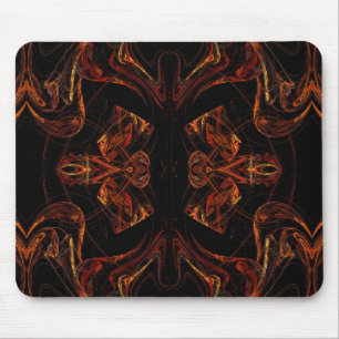 Orange & Black Fractal Mousepad