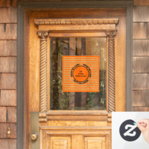 Orange Black Gold Modern Halloween Window Cling