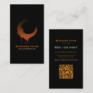 Orange & Black Gradient Swirl • Custom Editable Business Card