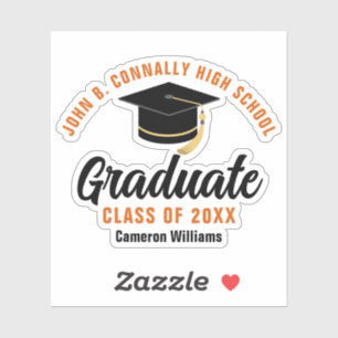 Orange Black Graduate Personalised 2025 Graduation