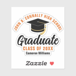Orange Black Graduate Personalised 2025 Graduation
