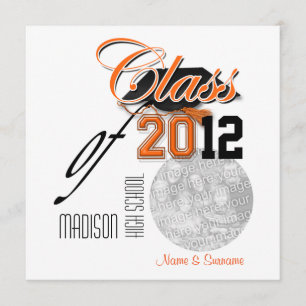 Orange black graduation "class of" template