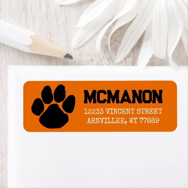 Orange & Black Graduation Return Address Labels (Insitu)