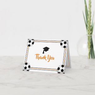 Orange & Black Graduation Thank You Card