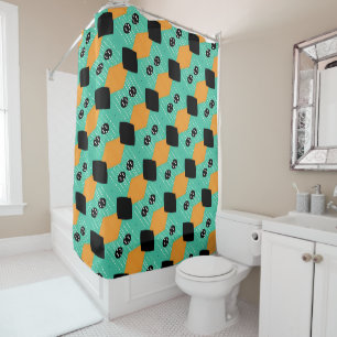 Orange Black Green Shower Curtain