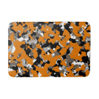 Orange Black Grey Tan Camouflage Camo Print