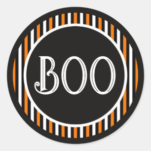Orange & Black Halloween Carnaval Magic Classic Round Sticker