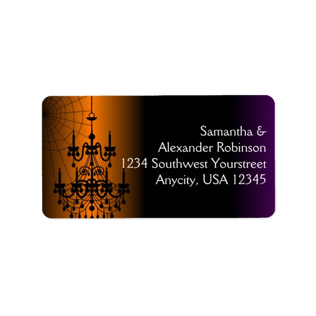 Orange/Black Halloween Chandelier Label (Front)