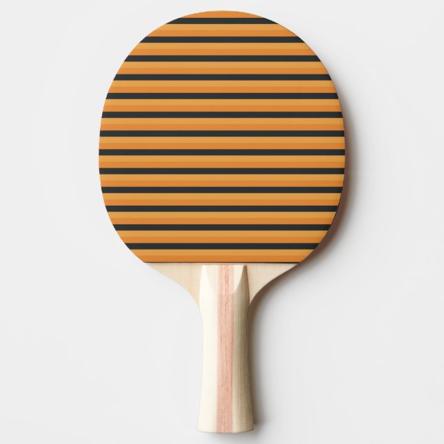Orange Black Halloween Stripe Pattern Ping Pong Paddle (Front)