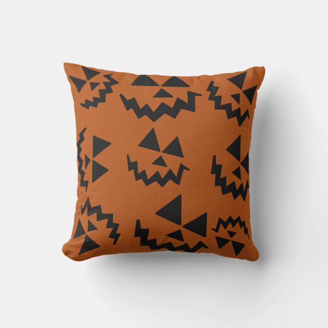 Orange & black Jack O’ Lanterns  Cushion (Front)