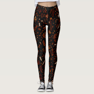  Orange Black Leggings