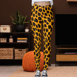 Orange Black Leopard Skin Safari Fun Pattern Print Leggings<br><div class="desc">Turn every workout into a statement. These yellow-orange, brown, and black leopard print leggings feature bold dark spots on a rich crimson-orange base for fierce safari style. Buttery soft, stretchy, and flattering, it is perfect for yoga, gym sessions, running, or everyday streetwear. Personalize the design by replacing the graphic with...</div>