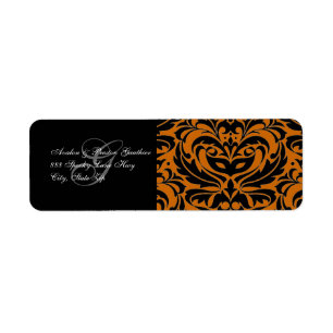 Orange Black Masquerade Halloween Address Labels