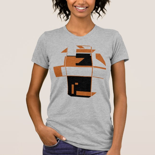 Orange Black MCM-inspired Geometric Abstract Art  T-Shirt (Front)