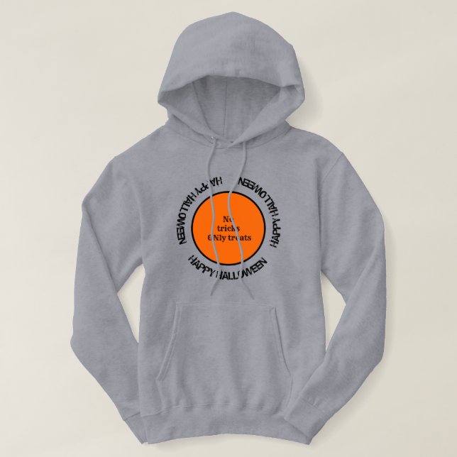 Orange Black Modern Stylish Happy Halloween Hoodie (Design Front)